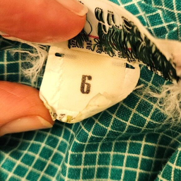 1980s Belle France Kelly Green Prairie Dress Cotton Ruffle Midi Union Label S - Picture 7 of 14